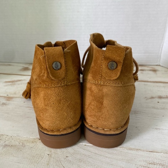 HUSH PUPPIES brown suede leather boots size 9 booties Cyra Catelyn EUC vintage - Picture 4 of 12